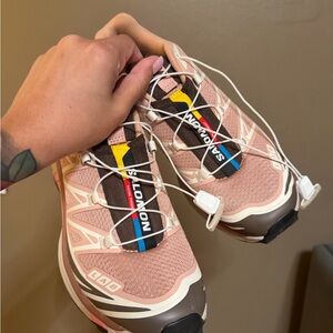 Salomon Pink and Black Trail Shoes